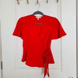Short sleeve wrap top